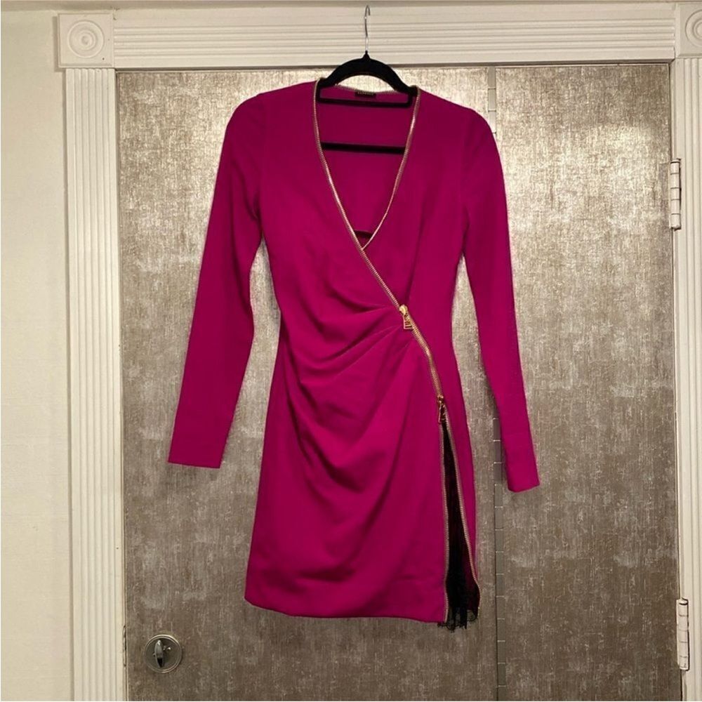 La Perla Elegant Fuchsia lace detailed Dress, US0